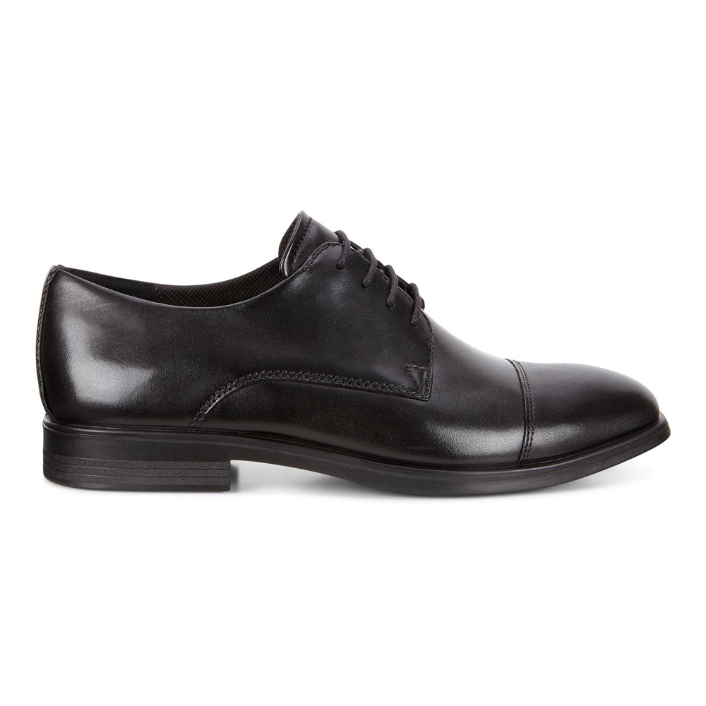 Mens Dress Shoes - ECCO Melbourne Cap Toe Tie - Black - 9283HWVLP